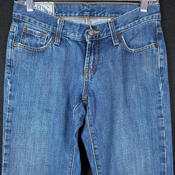 John B Stetson Co Womens Jeans Blue Denim Classic Bootcut 100% Cotton Stretch 2 - Picture 2 of 14